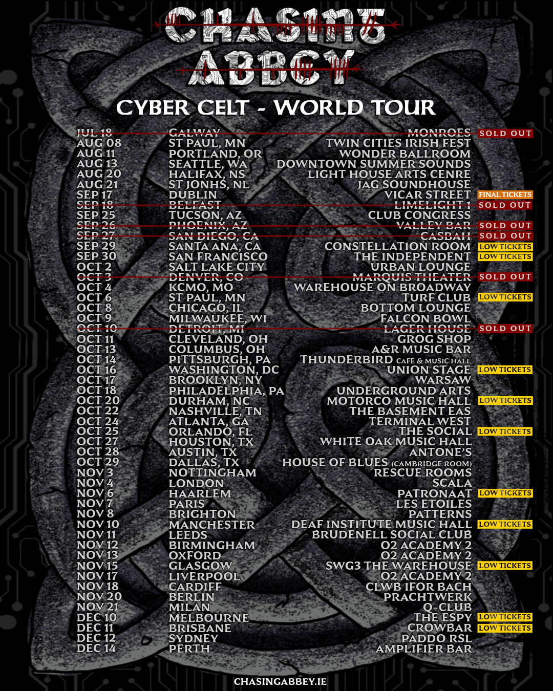 Chasing Abbey Cyber Celt Tour